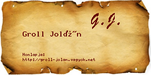 Groll Jolán névjegykártya